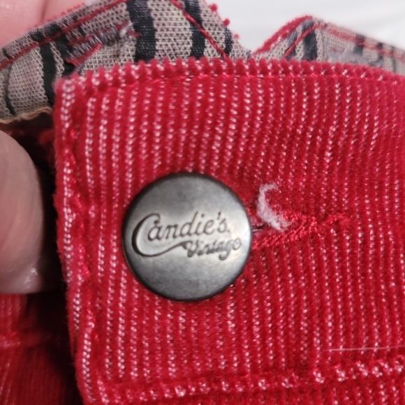 Candies Vintage Red Corduroy Mini Skirt Size 11 - Picture 4 of 10